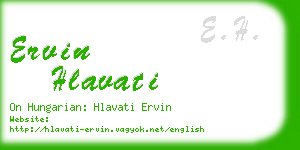 ervin hlavati business card